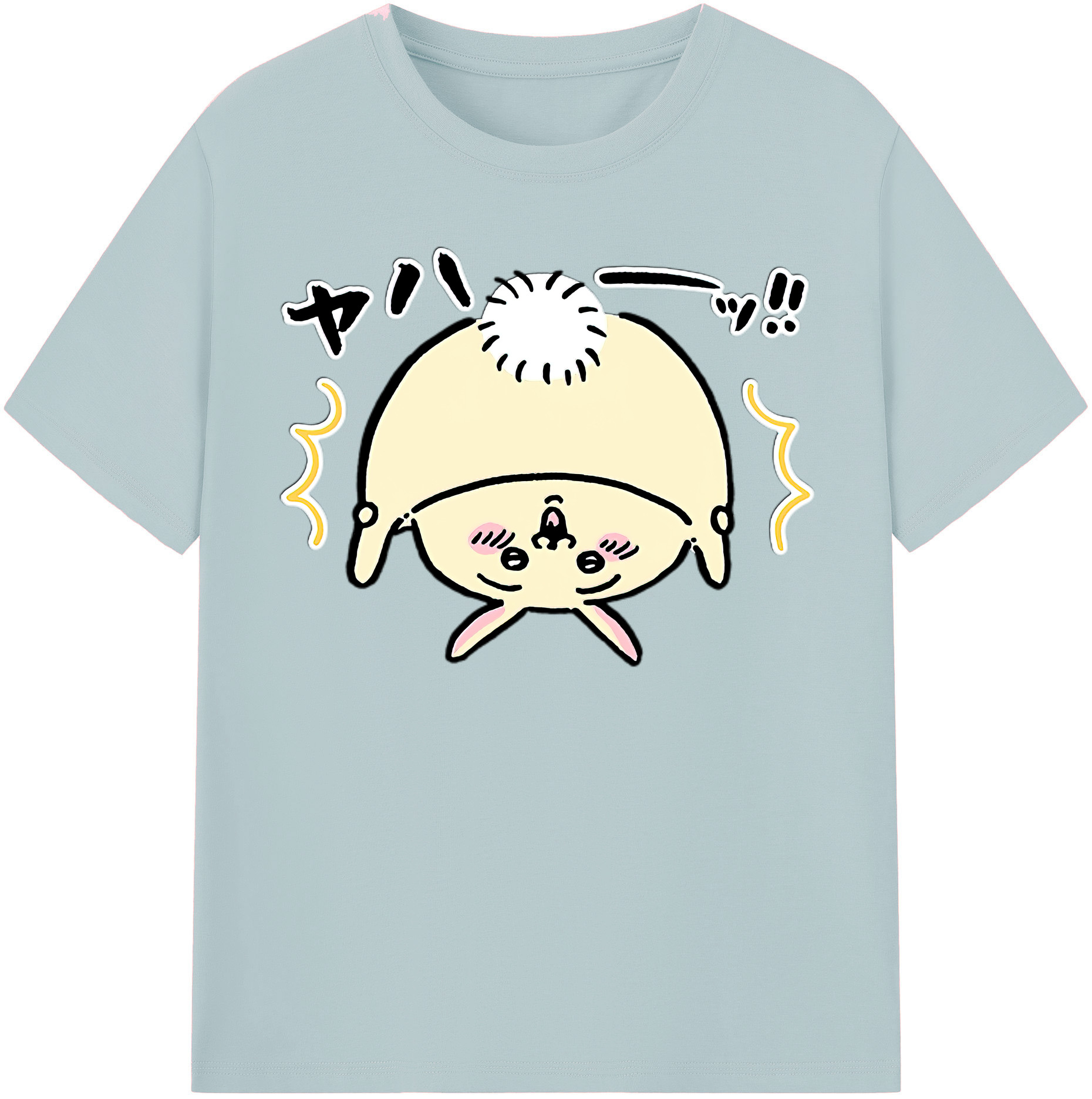 （画像用） ちいかわ うさぎ Chii-kawa usagi 綿100％半袖Tシャツ（フロントプリント）